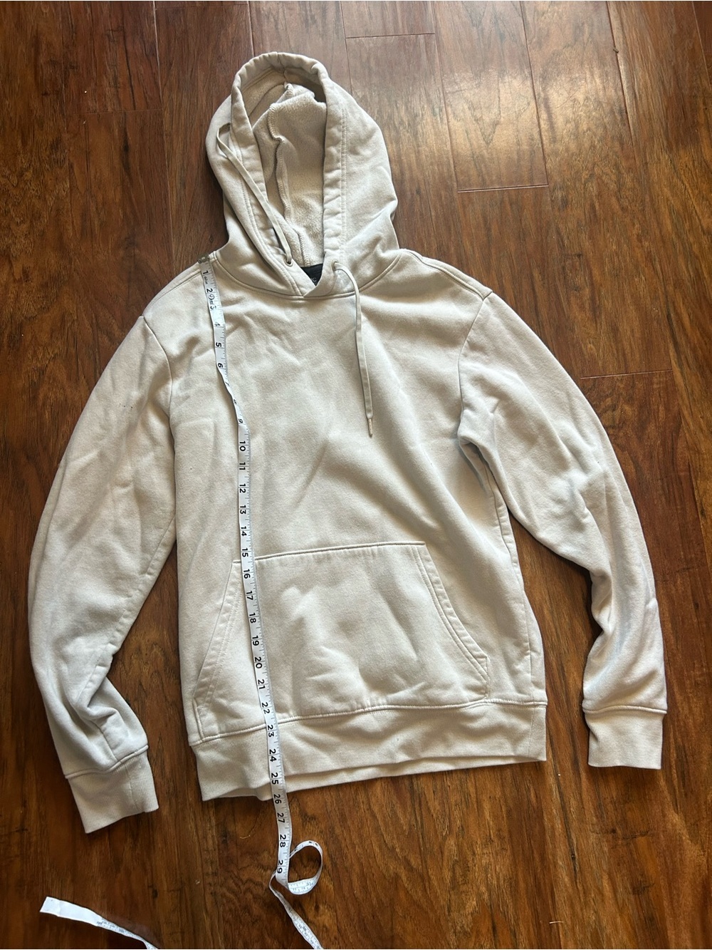 Athletic Works Cream Pullover Hoodie with Kangaroo Pocket - Picture 4 of 5